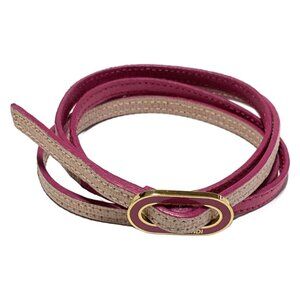 FENDI Pink Gold Leather Hardware Bracelet